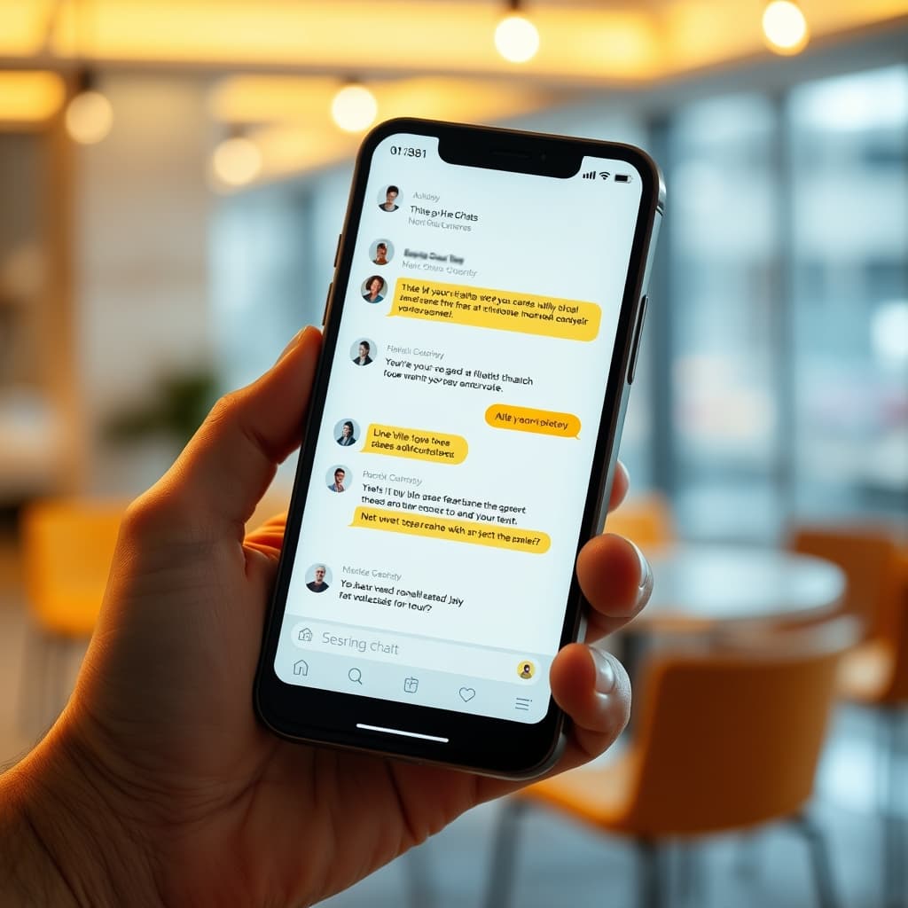 Smart phone displaying colorful chat notification symbols representing emoji meaning for snapchat